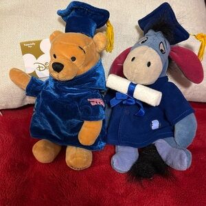 Disney Graduation (2001) Winnie the Pooh and Eeyore Plush Set